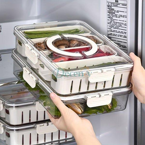 Refrigerator Storage Box with Lid and Handle
