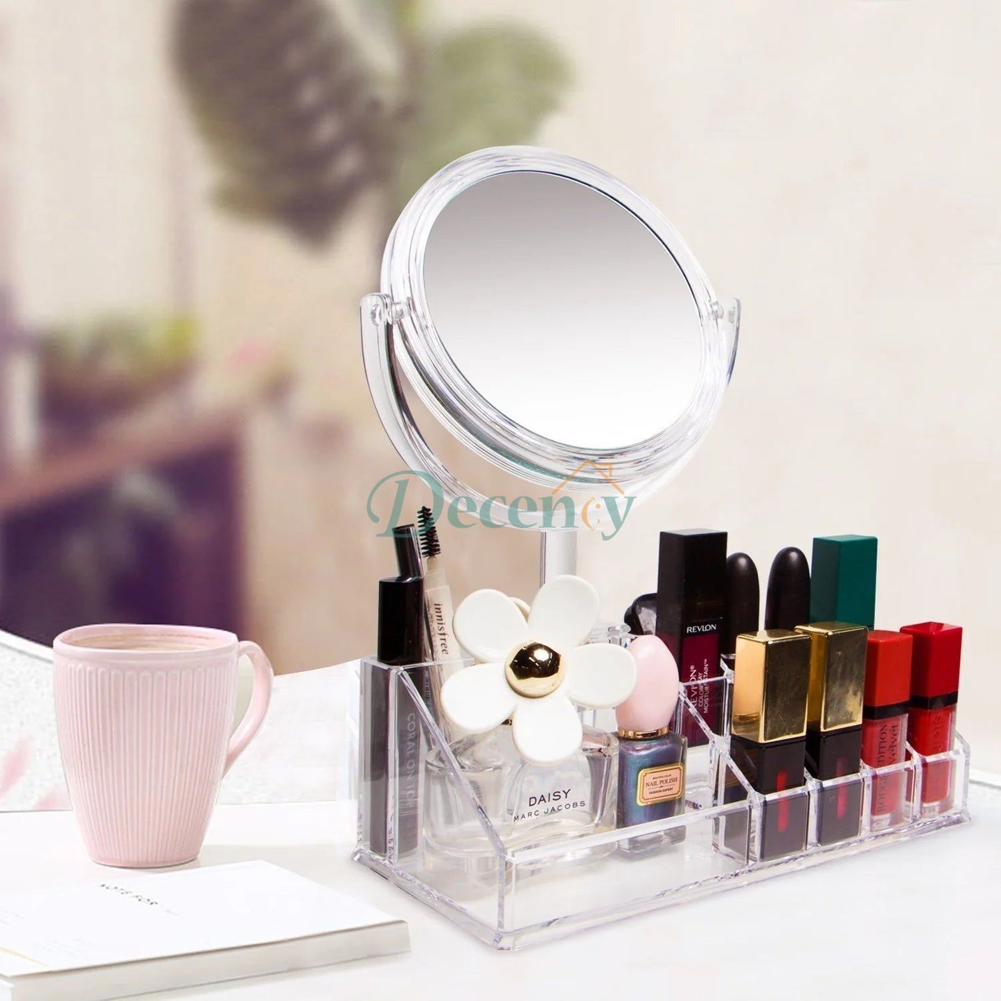 Acrylic Makeup Organizer with Mirror