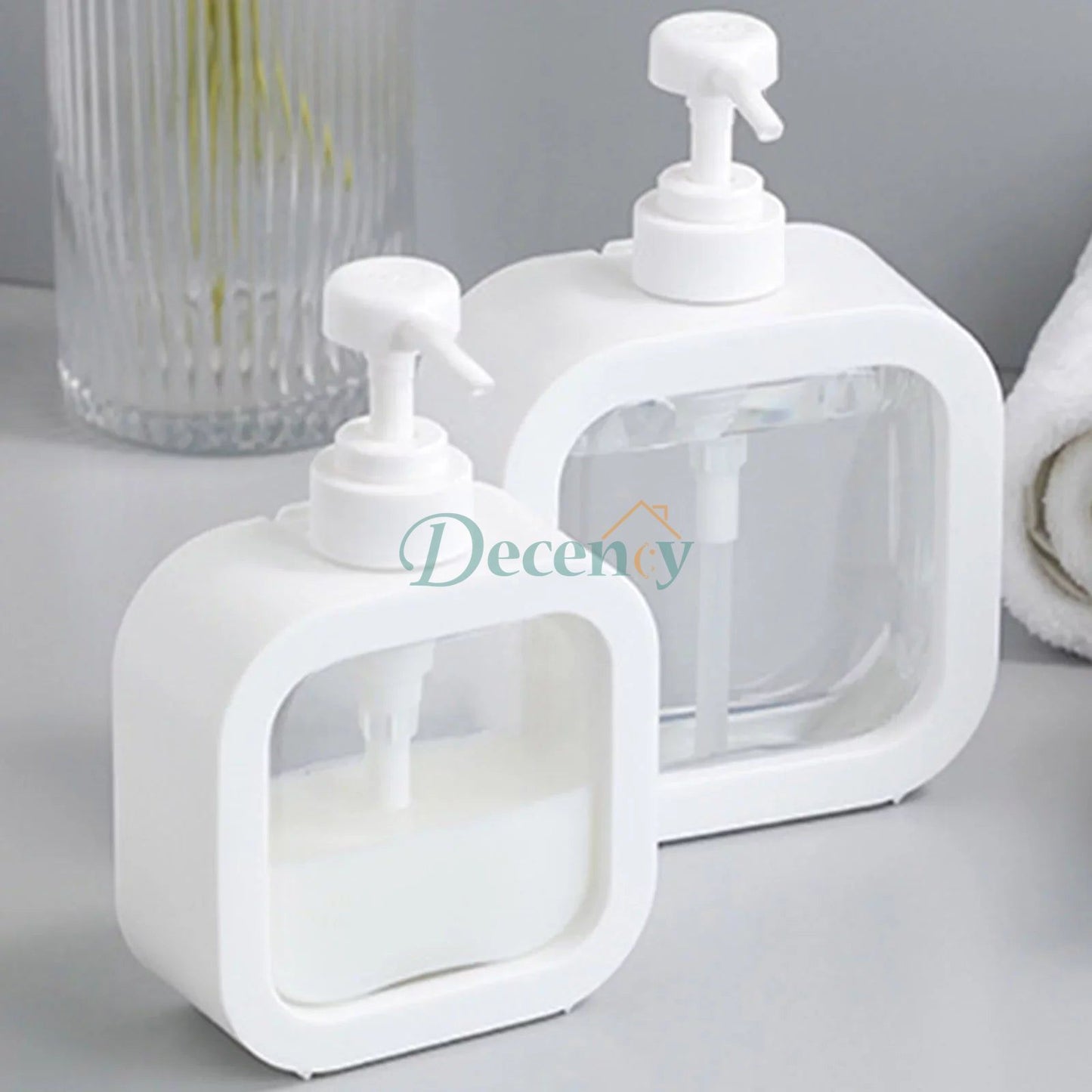 Press Clear Liquid Soap Dispenser Bottle