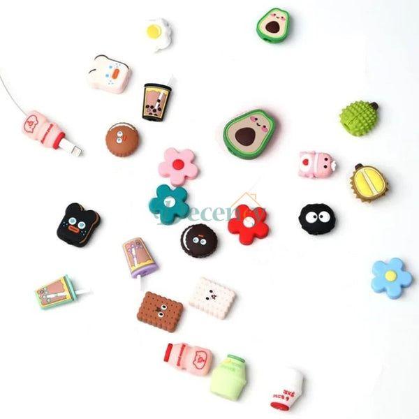 4 Pcs Cartoon Charging Protective Cover Winder