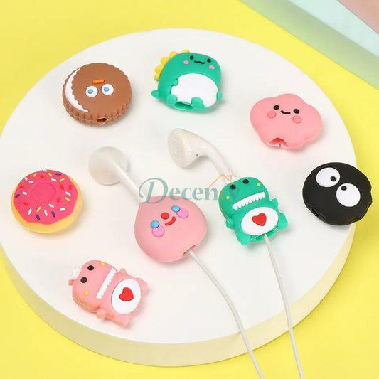 4 Pcs Cartoon Charging Protective Cover Winder