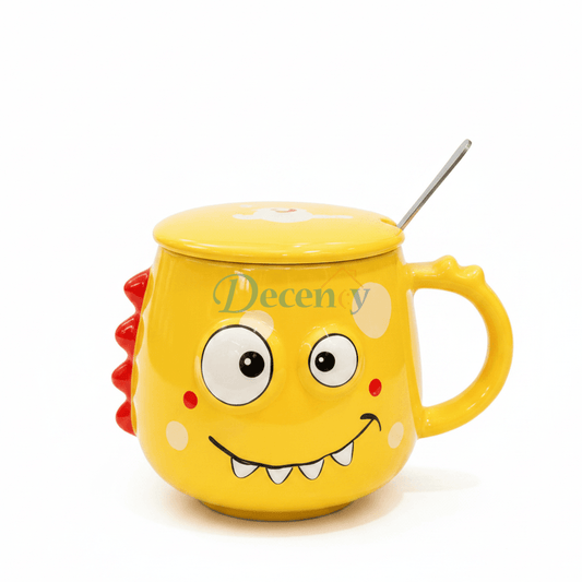 Monster Mug with Lid & Spoon – Ceramic Jumbo Coffee Mug