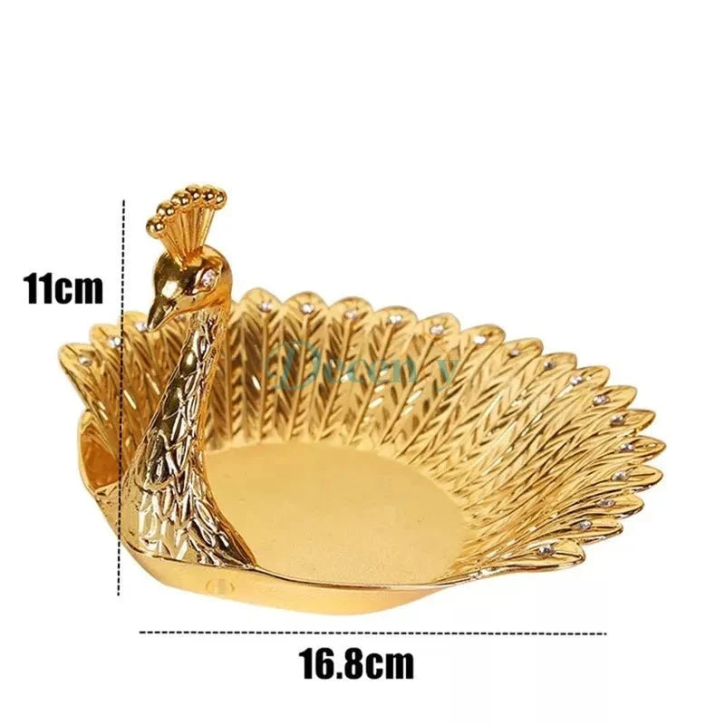 Golden Bird Handicraft Embossed Metal Fruit Basket