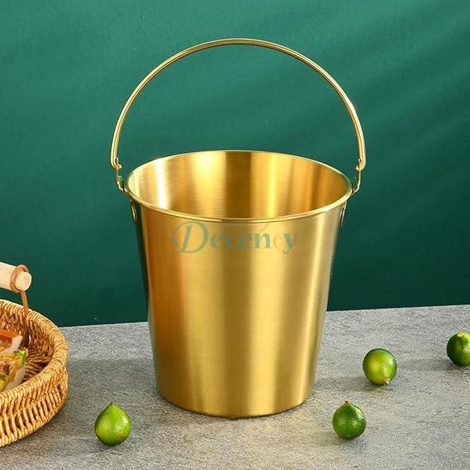 Premium Mini Serving Bucket – 0.7L Elegant Gold Finish Stainless Steel