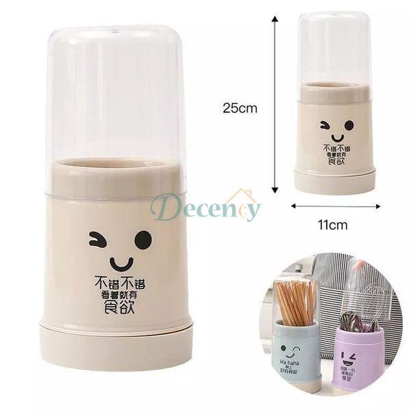 Smiley Cutlery Holder With Lid