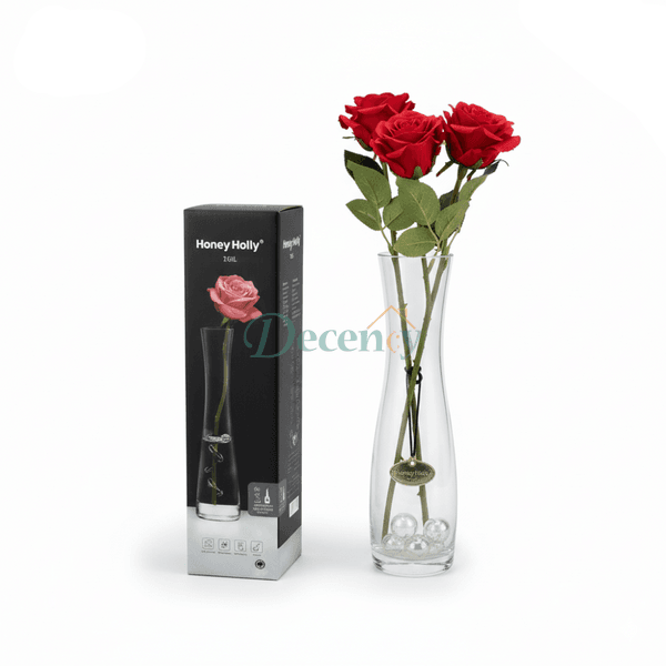 Danny Home Tall Clear Glass Vase – 4.2×27.1×7.8cm