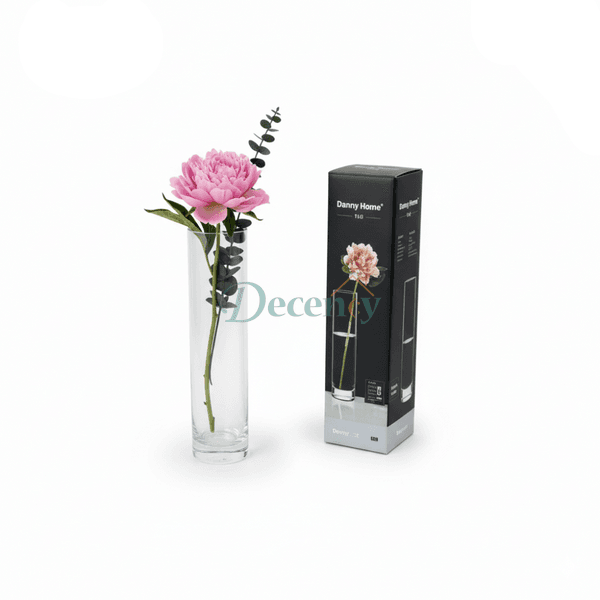 Danny Home Elegant Clear Glass Vase – 5x20.1cm