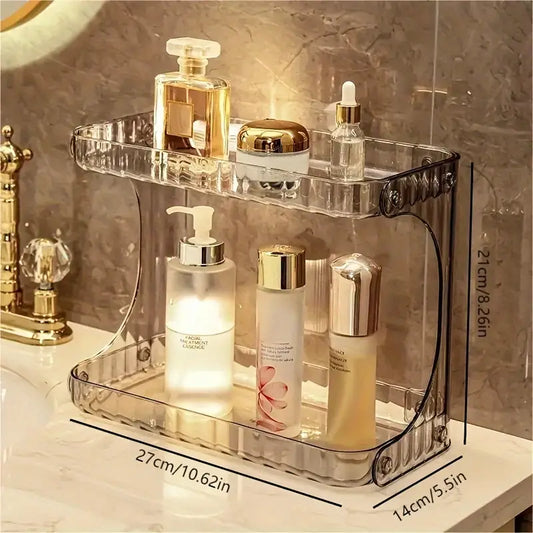Elegant 2-Tier Acrylic Vanity Organizer - Maximize Your Space & Style 