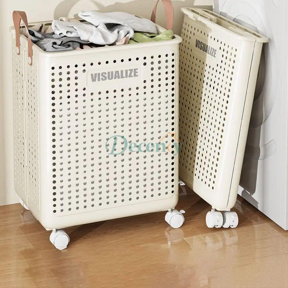 Large Capacity Movable Folding Laundry basket