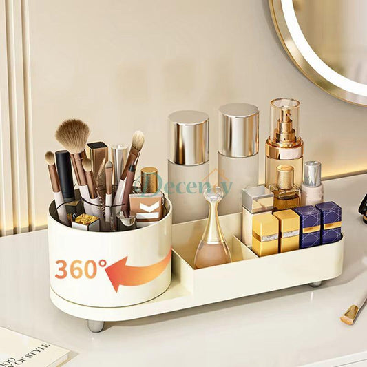 360° rotating large makeup organizer