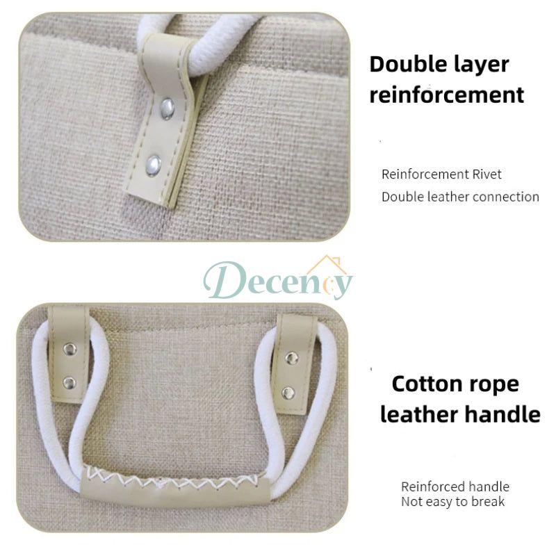 Waterproof Large Laundry Basket Leather Handle