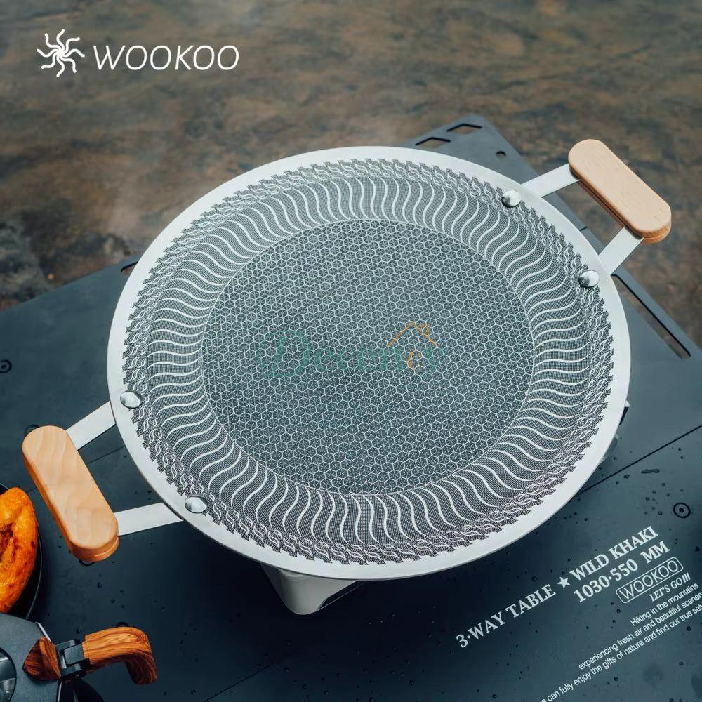 Stainless steel tawa honey com with wooden Handle