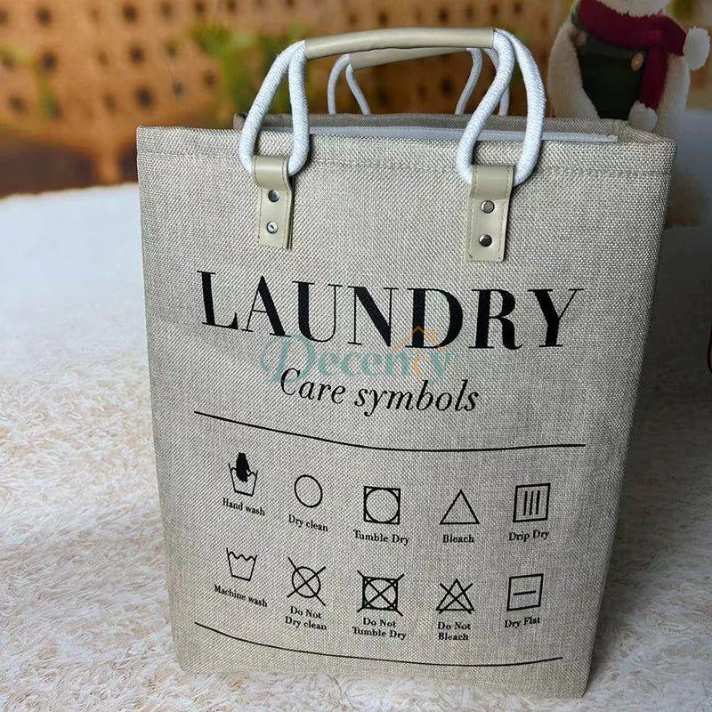 Waterproof Large Laundry Basket Leather Handle