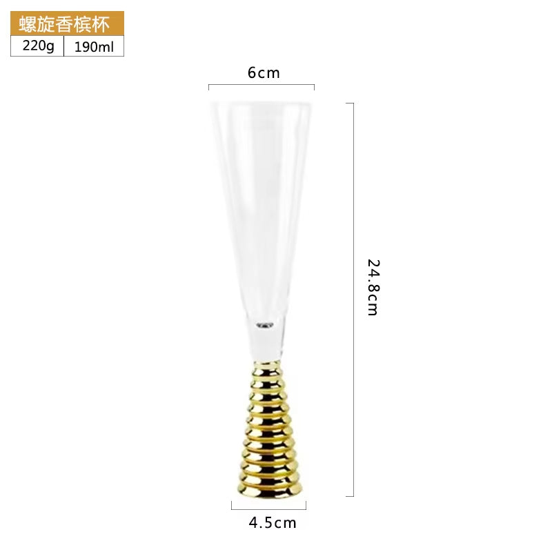 Crystal Wine Glass with Screw Thread 6 Pcs