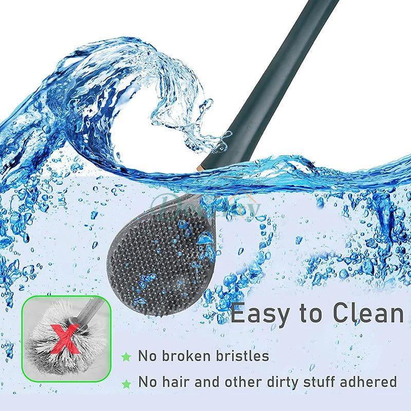 Silicone Toilet Brush with Holder Set