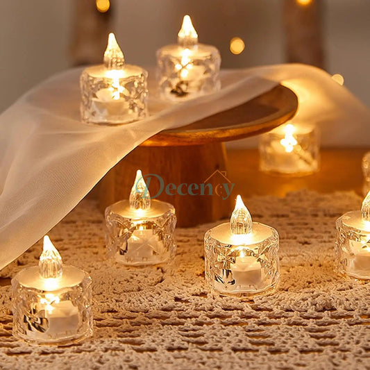 Crystal Candles LED Light Transparent Flameless