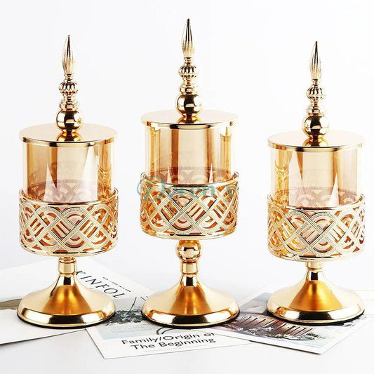 Set Of 3 Glass Candy Jar