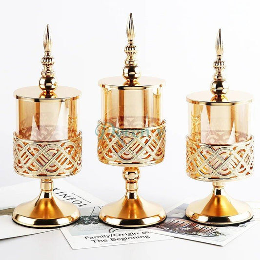 Set Of 3 Glass Candy Jar