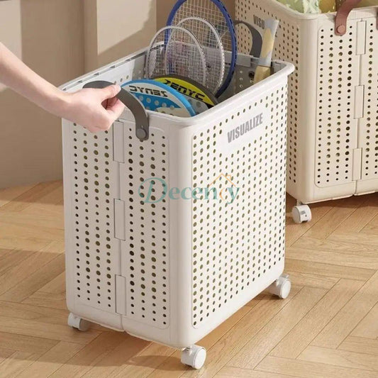 Large Capacity Movable Folding Laundry basket