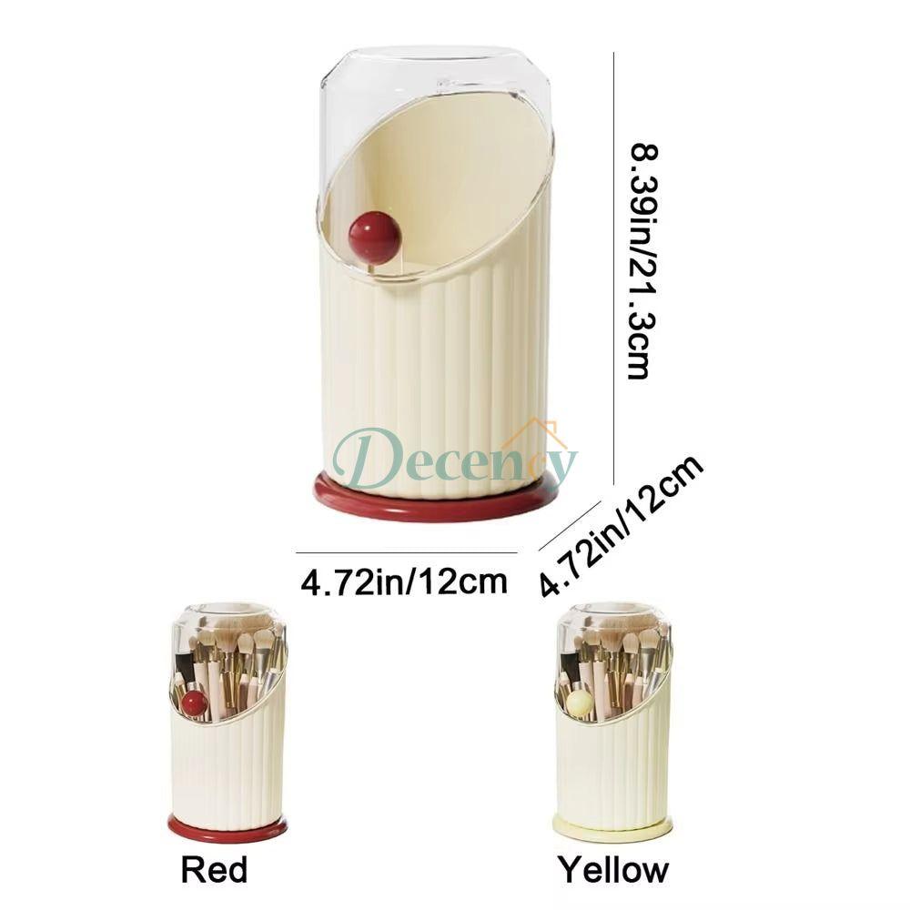 "Large capacity makeup brush storage box with transparent dust-proof lid and multi-compartment design for organizing beauty tools"