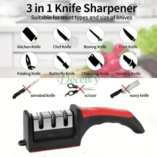 Multifunctional Knife Sharpener with Non-Slip Base Handheld