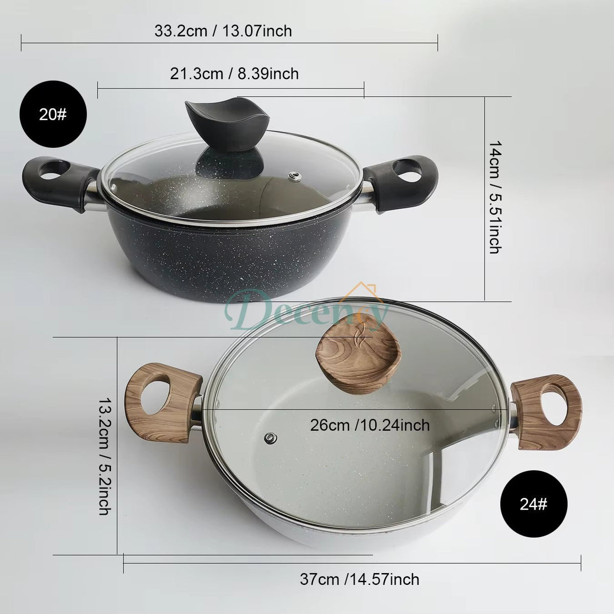 StoneLuxe Granite Coating Non-Stick Cooking Pot – Durable, Scratch-Resistant