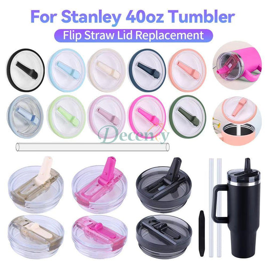 3Pcs 40oz Stanley Tumbler Flip Straw , Lid , Handle Water Proof