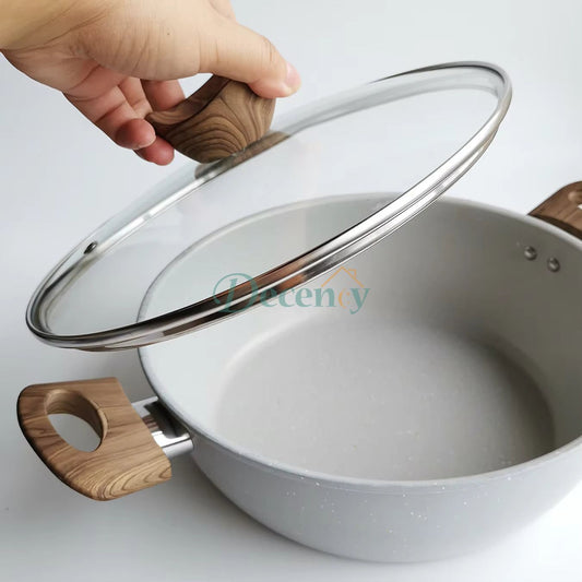 StoneLuxe Granite Coating Non-Stick Cooking Pot – Durable, Scratch-Resistant