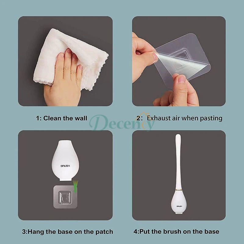 Silicone Toilet Brush with Holder Set