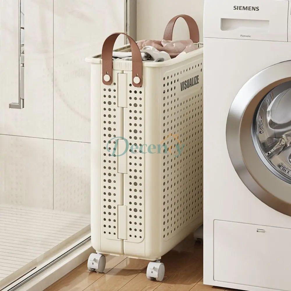 Large Capacity Movable Folding Laundry basket