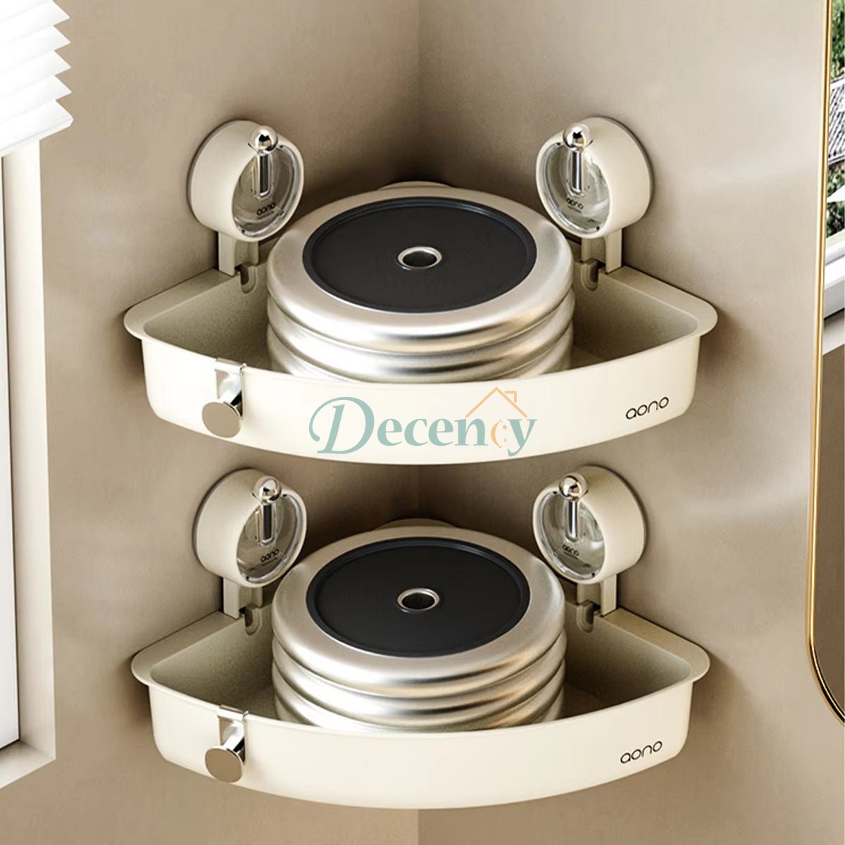 Vacuum Suction Cup Wall Mounted Organizer Waterproof No Drilling Shower Caddy