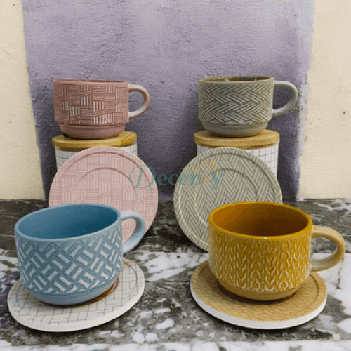 Danny Home™ 6 Pcs Colorful Cup & Saucer Set