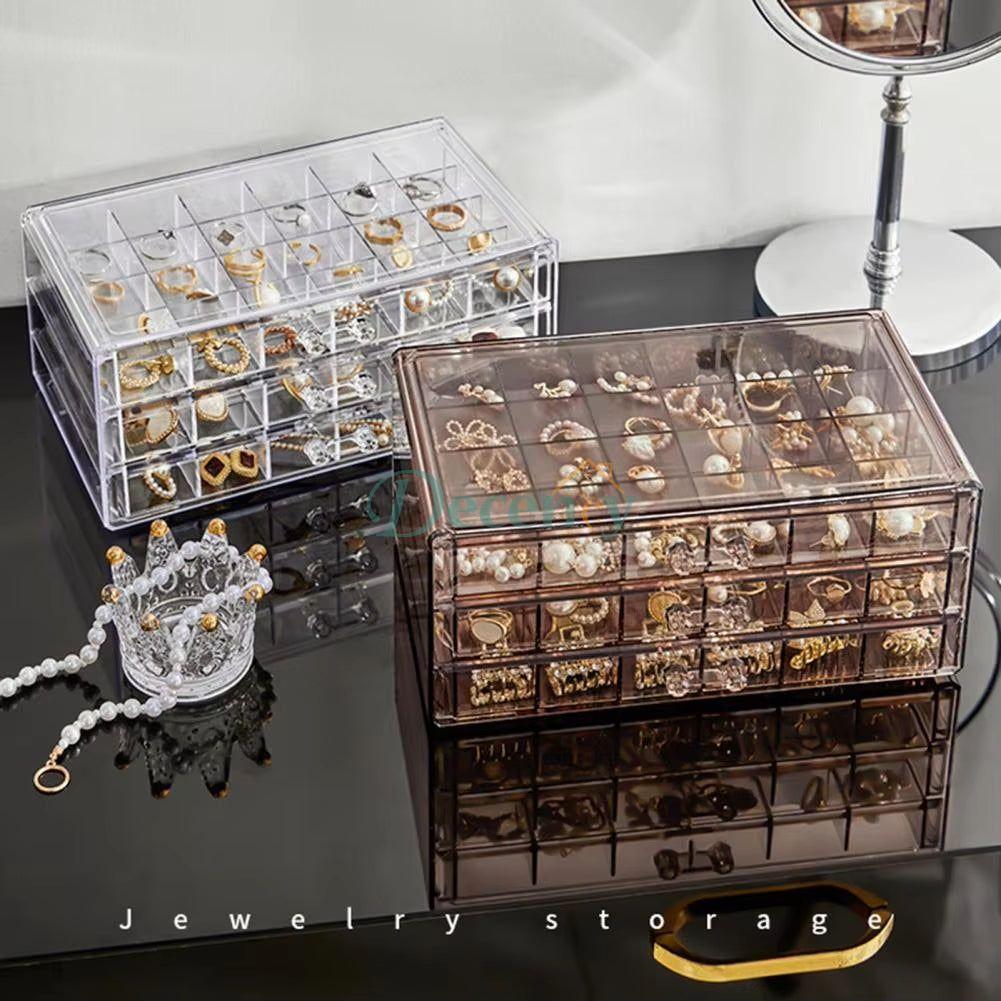 3-Tier 72-Compartment Acrylic Jewelry Organizer