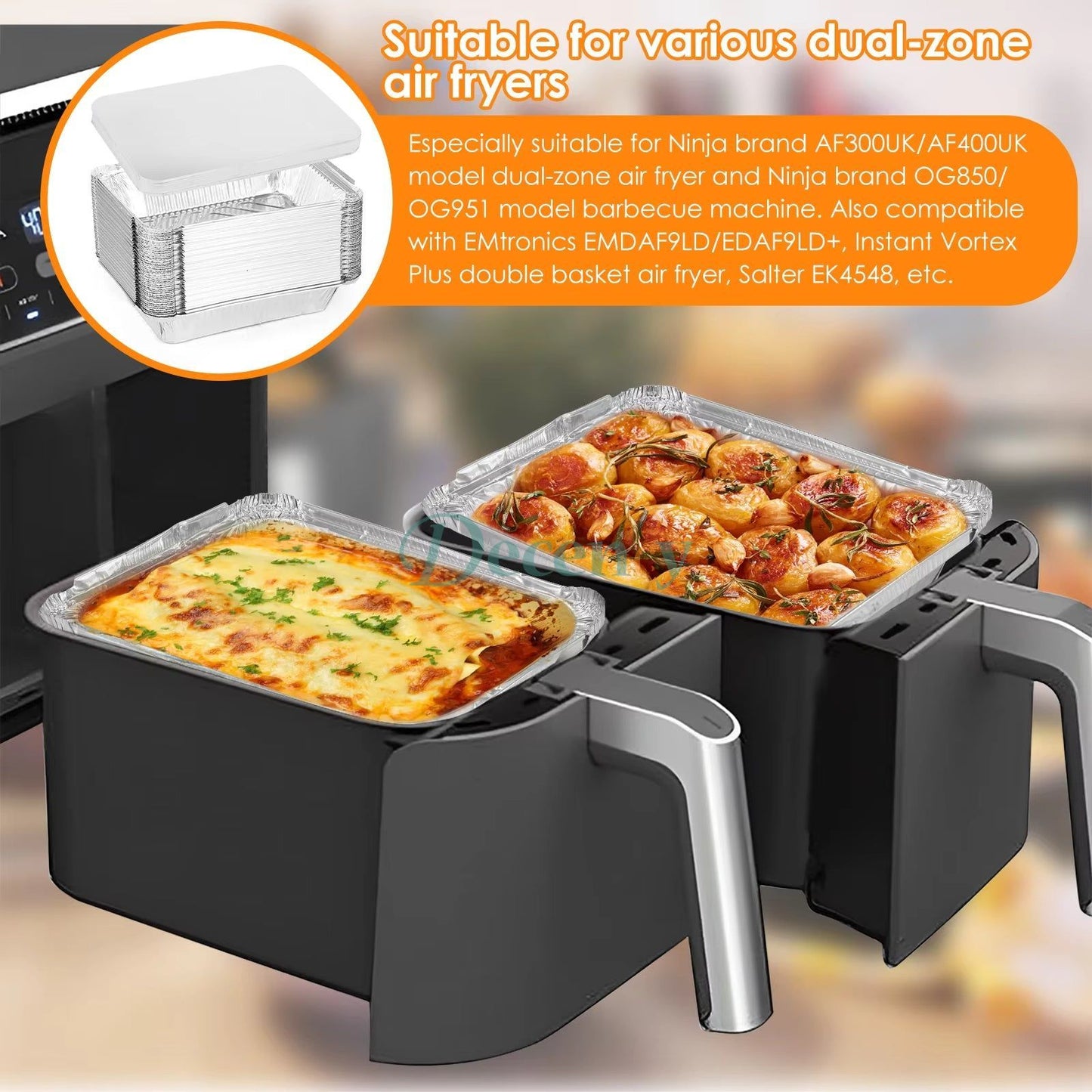 Disposable Aluminium Air Fryer Tray (6 Pcs