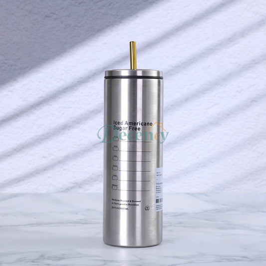 Reusable Iced Americano Straight Tumbler with Straw
