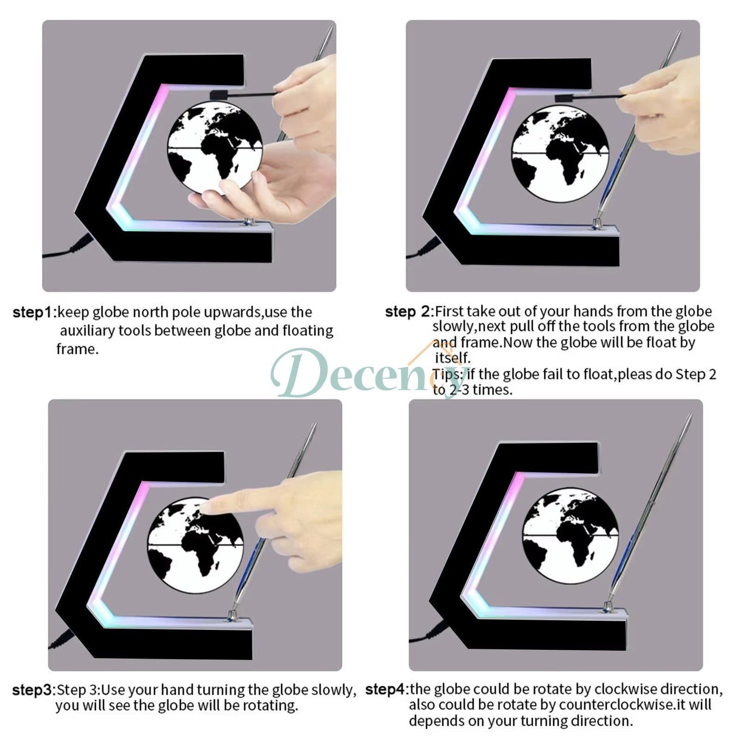 Magnetic Levitation Globe with LED Light ( 1 )