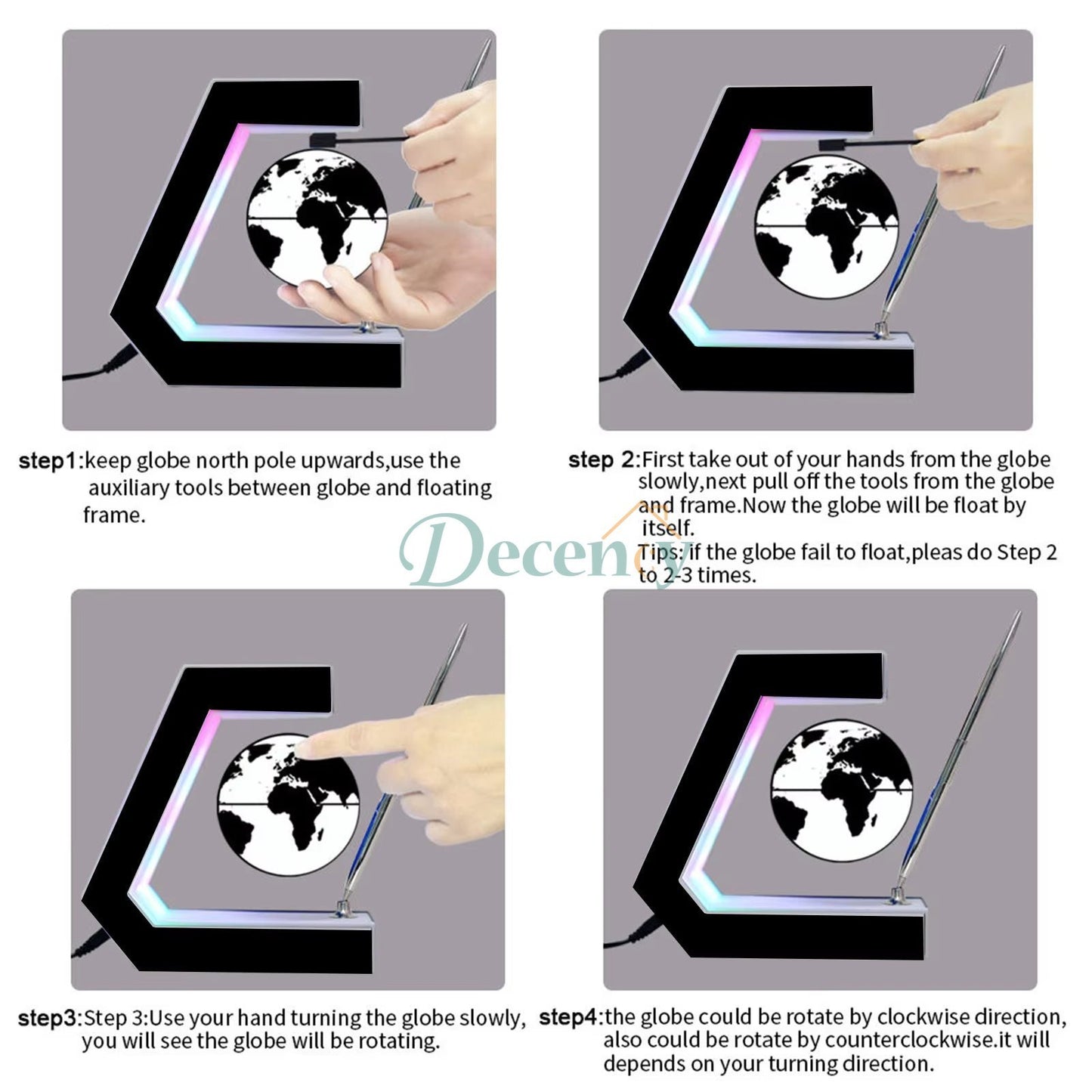 Magnetic Levitation Globe with LED Light ( 1 )