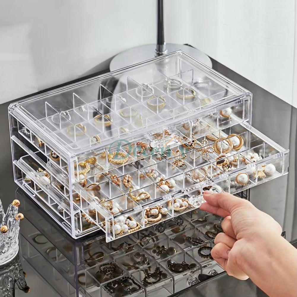 3-Tier 72-Compartment Acrylic Jewelry Organizer
