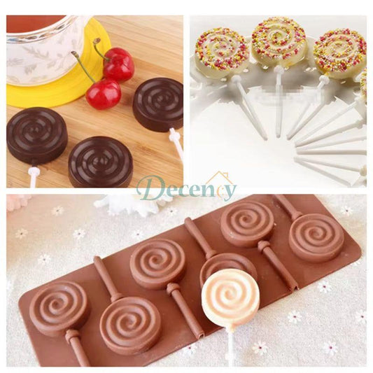 Silicone Lollipop Mould Reusable DIY Candy Chocolate Sucker Molds