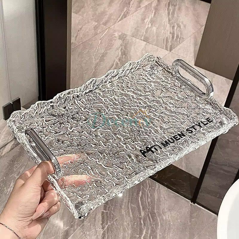 Luxury Acrylic Crystal Vanity Tray with Handles