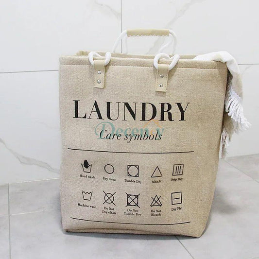 Waterproof Large Laundry Basket Leather Handle