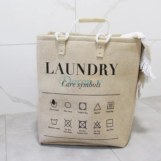 Waterproof Large Laundry Basket Leather Handle