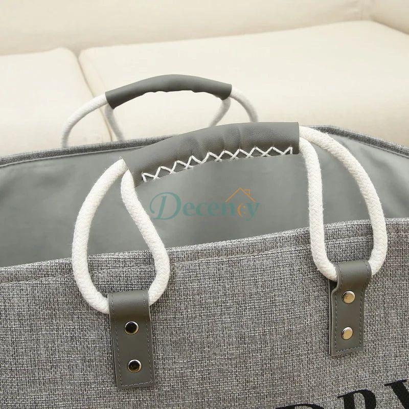 Waterproof Large Laundry Basket Leather Handle
