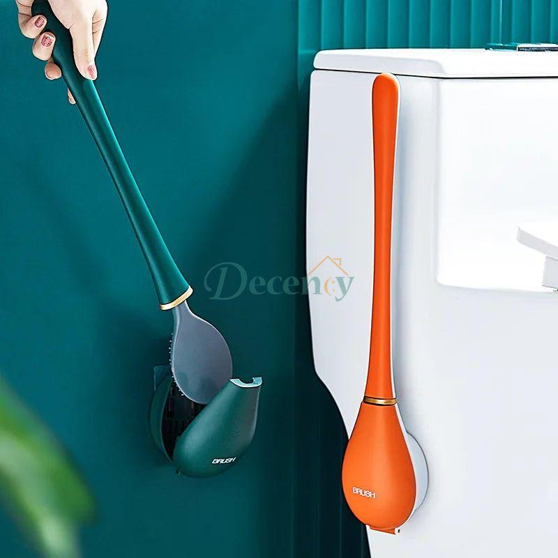Silicone Toilet Brush with Holder Set