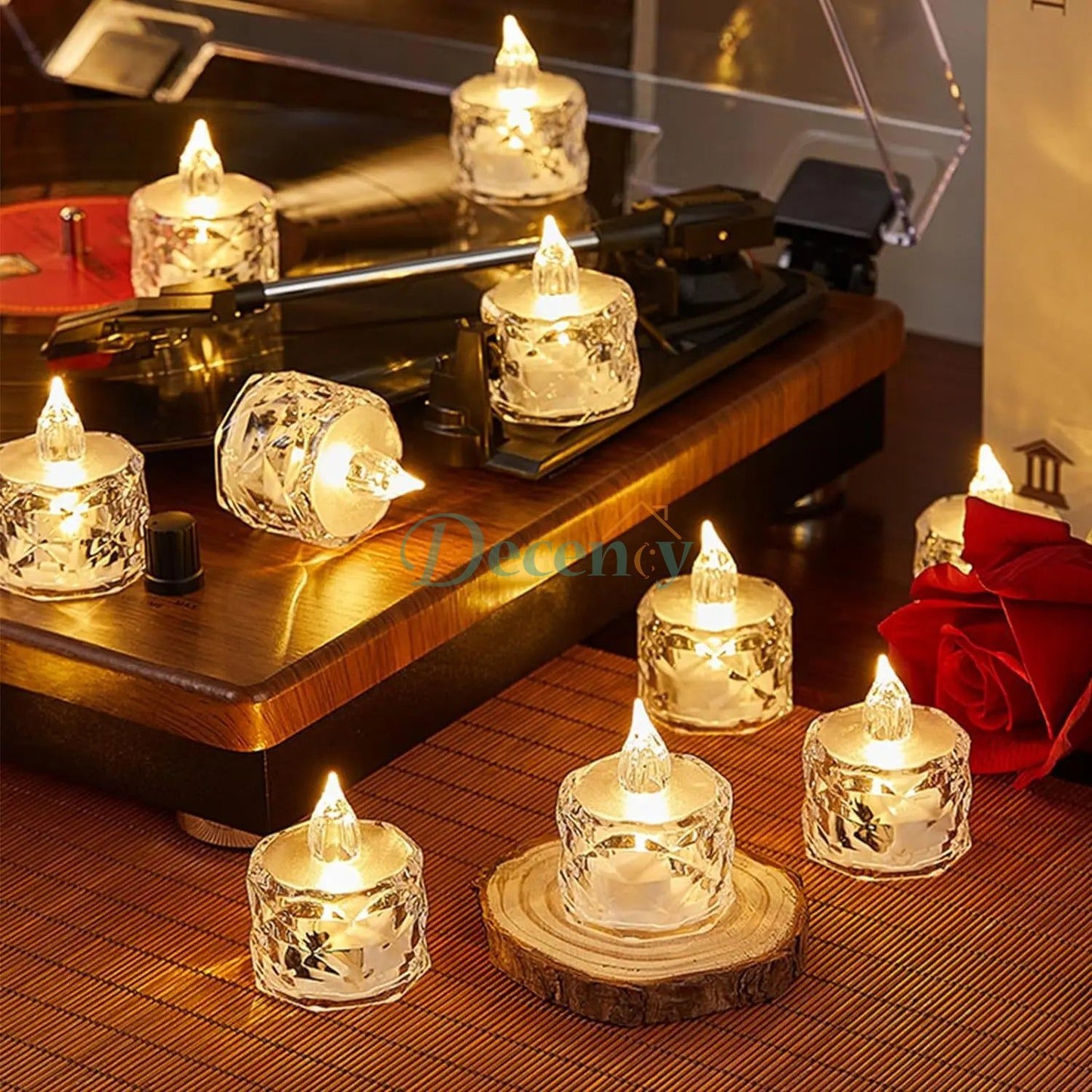 Crystal Candles LED Light Transparent Flameless