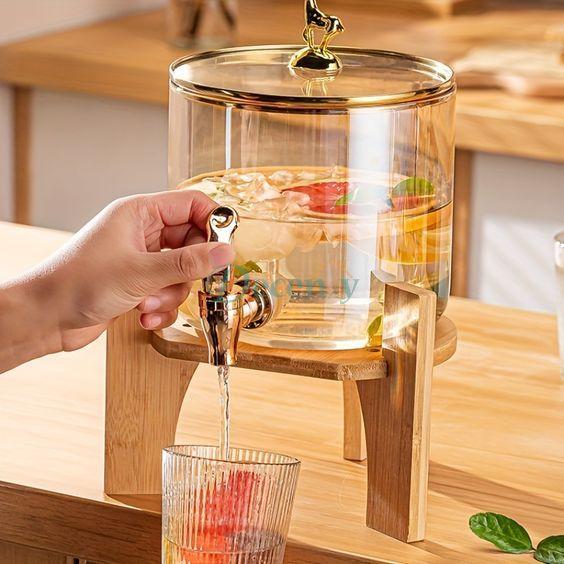 New Style Beverage Dispenser With Wooden Base