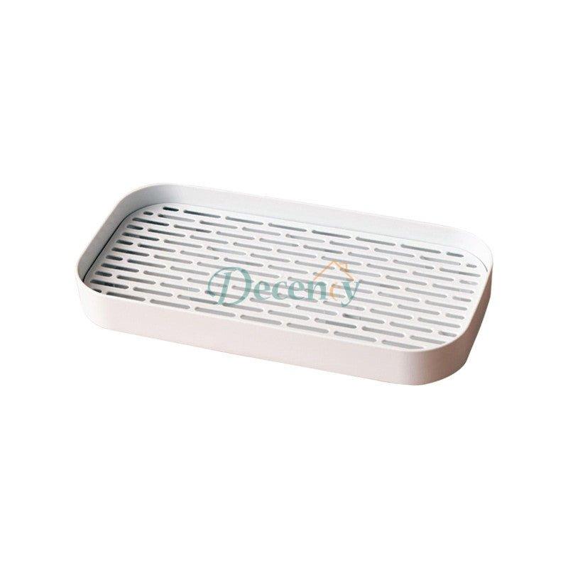 Double Layer Plastic Tea Tray with Drain Holes – Non-Slip Multi-Purpose Tray