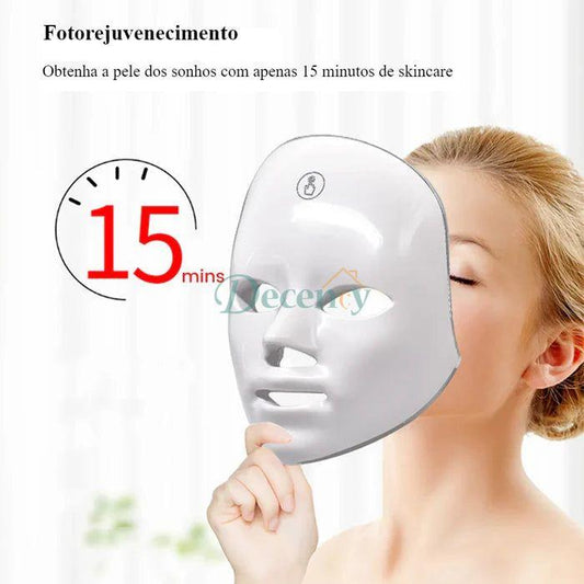 USB Rechargeable Facial LED Mask 7 Colors LED Photon Therapy Beauty Mask Skin Rejuvenation Home Face Lifting Whitening Beauty Device