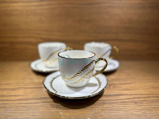 Coffee Mug Tea Set of 6 Cup and Plate Small ( 1 )