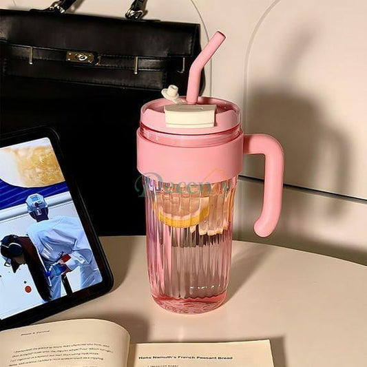 Clear Glass Tumbler with Handle & Infuser Lid